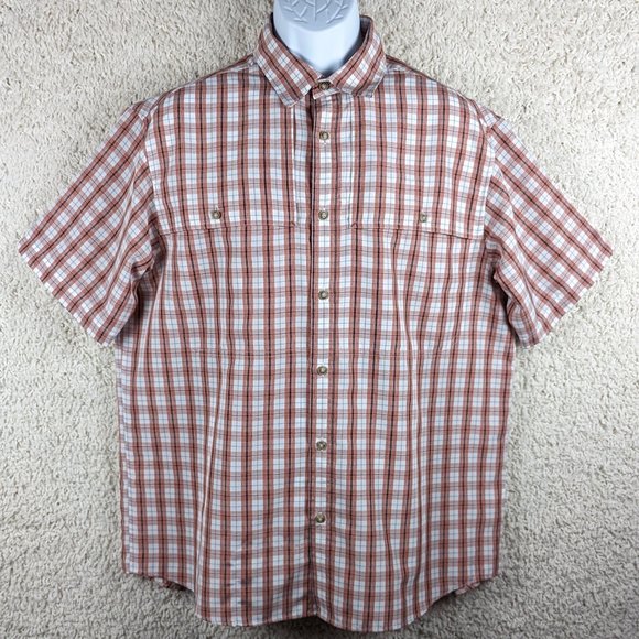 Solaris* Men's Short Sleeve Button Down Curved Hem Vented Front Shirt~‎ Large - Picture 1 of 12